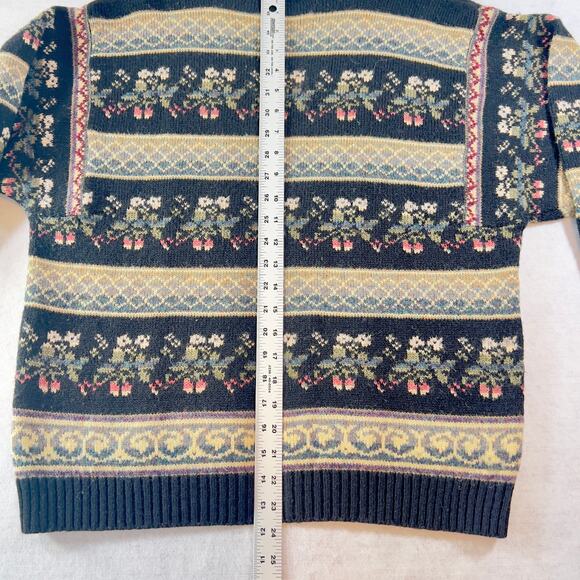The Import Workshop Sweater Woman's L Needlepoint Style Knit Wool Blend Vintage - Picture 9 of 10